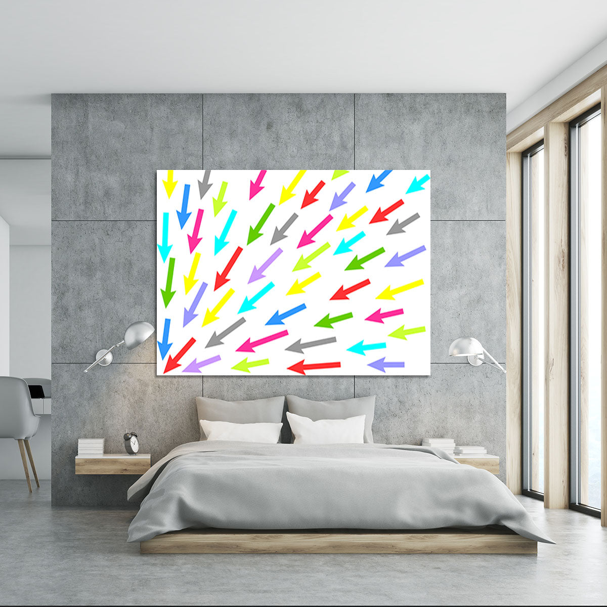 Colourful Arrows - White Canvas Print or Poster - Canvas Art Rocks - 5