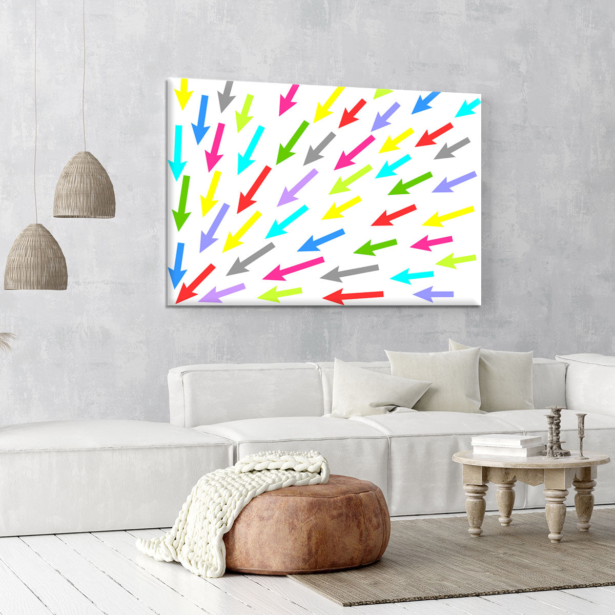 Colourful Arrows - White Canvas Print or Poster - Canvas Art Rocks - 6