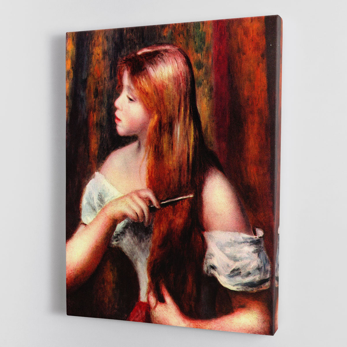 Combing girl by Renoir Canvas Print or Poster - Canvas Art Rocks - 1