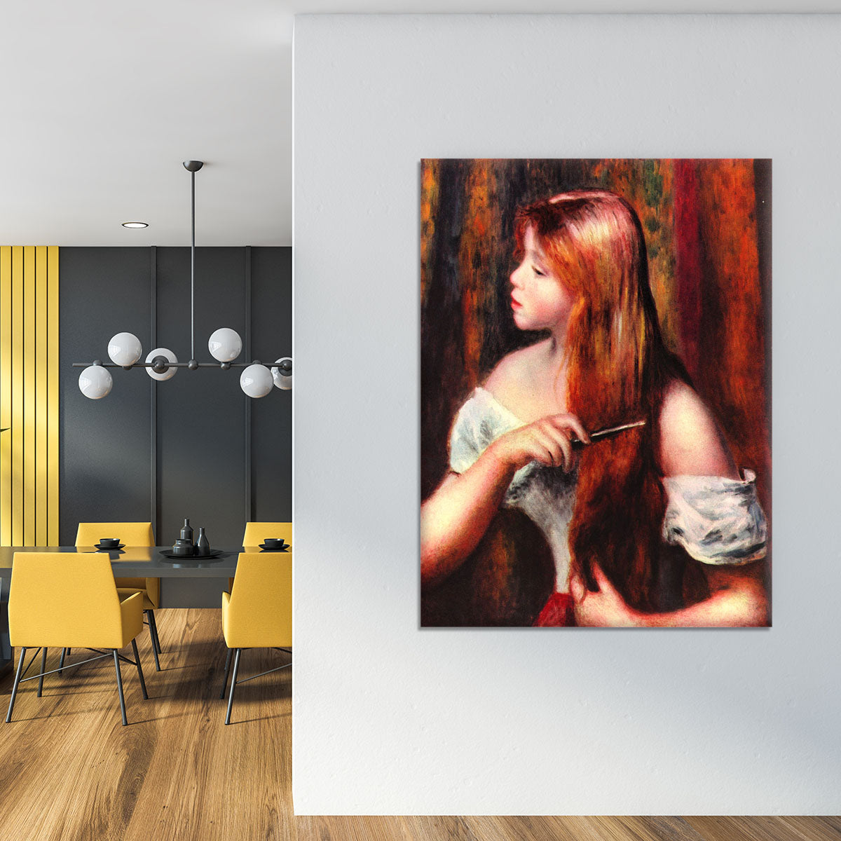 Combing girl by Renoir Canvas Print or Poster - Canvas Art Rocks - 4