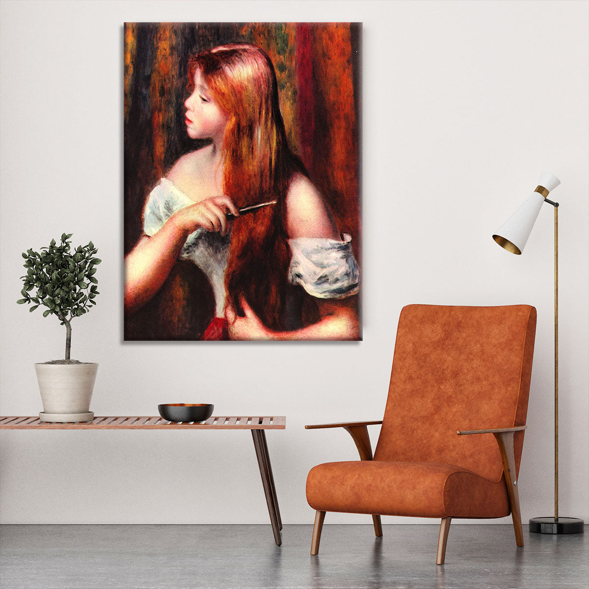 Combing girl by Renoir Canvas Print or Poster - Canvas Art Rocks - 6