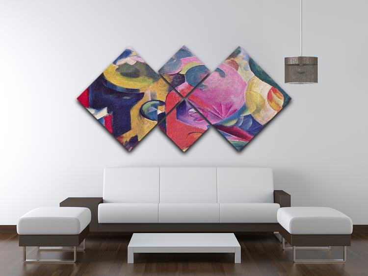 Composition III by Franz Marc 4 Square Multi Panel Canvas - Canvas Art Rocks - 3