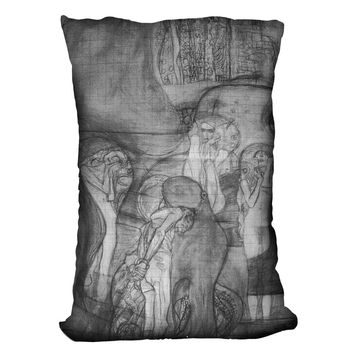 Composition draft of the law faculty image by Klimt Cushion