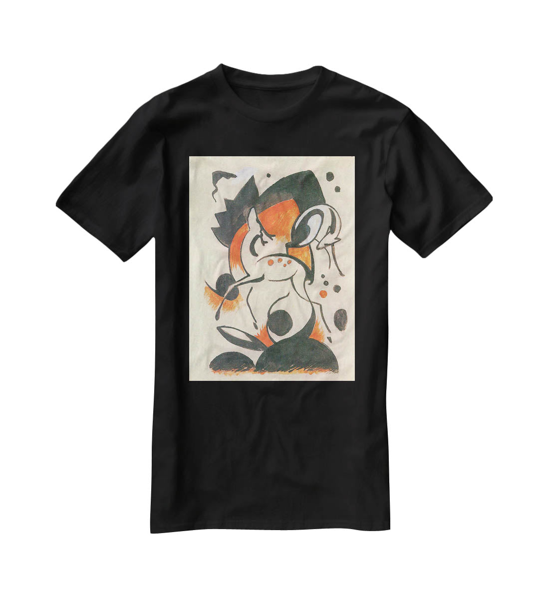 Composition with two deer by Franz Marc T-Shirt - Canvas Art Rocks - 1