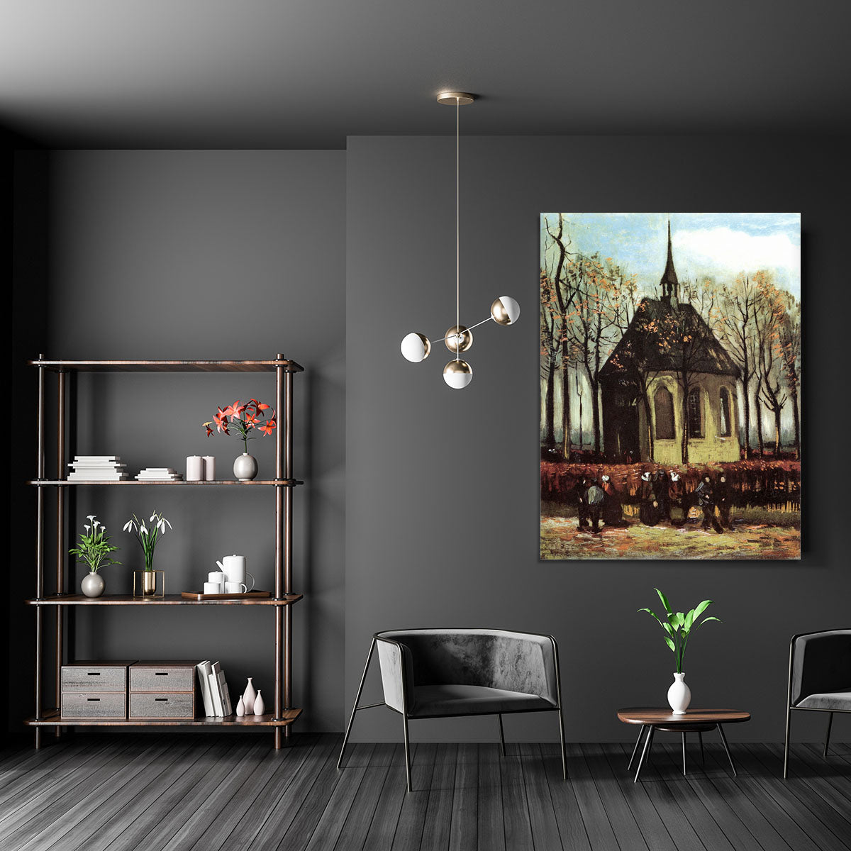 Congregation Leaving the Reformed Church in Nuenen by Van Gogh Canvas Print or Poster - Canvas Art Rocks - 5