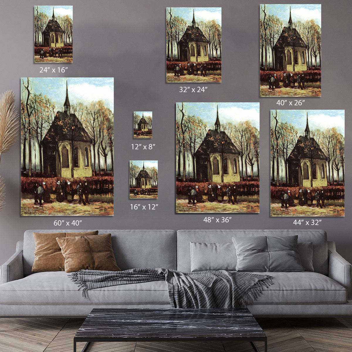 Congregation Leaving the Reformed Church in Nuenen by Van Gogh Canvas Print or Poster - Canvas Art Rocks - 7