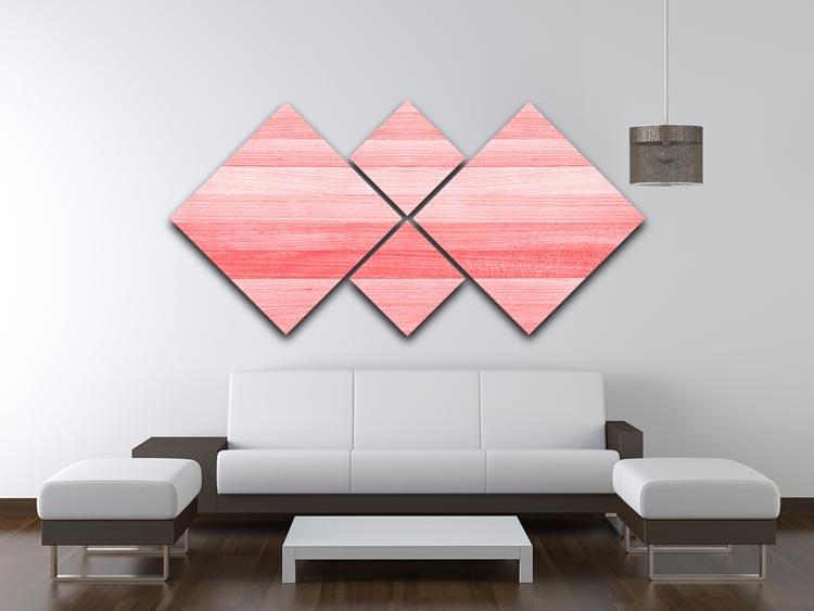 Coral pink or peach and salmon color 4 Square Multi Panel Canvas  - Canvas Art Rocks - 3