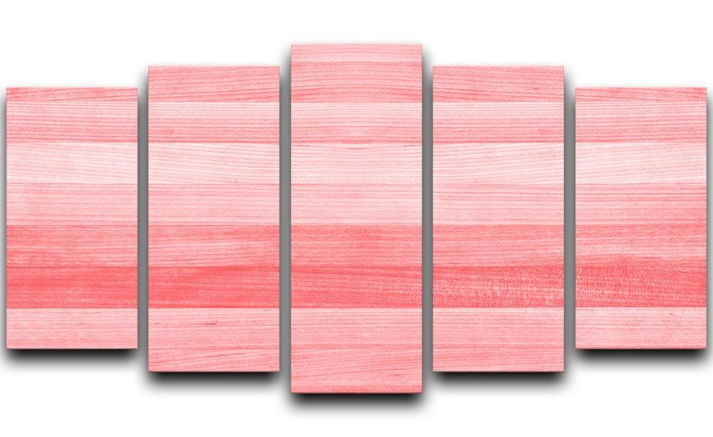 Coral pink or peach and salmon color 5 Split Panel Canvas  - Canvas Art Rocks - 1