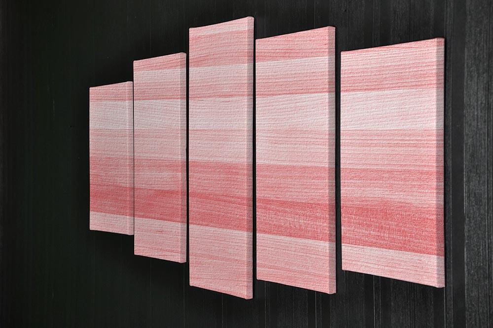 Coral pink or peach and salmon color 5 Split Panel Canvas  - Canvas Art Rocks - 2