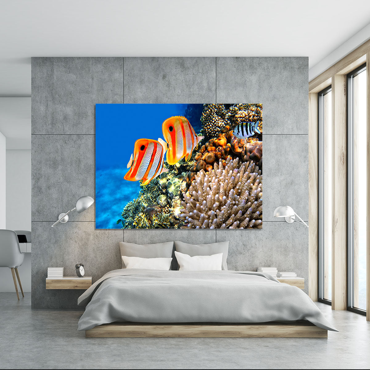 Coral reef and Copperband butterflyfish Canvas Print or Poster - Canvas Art Rocks - 5