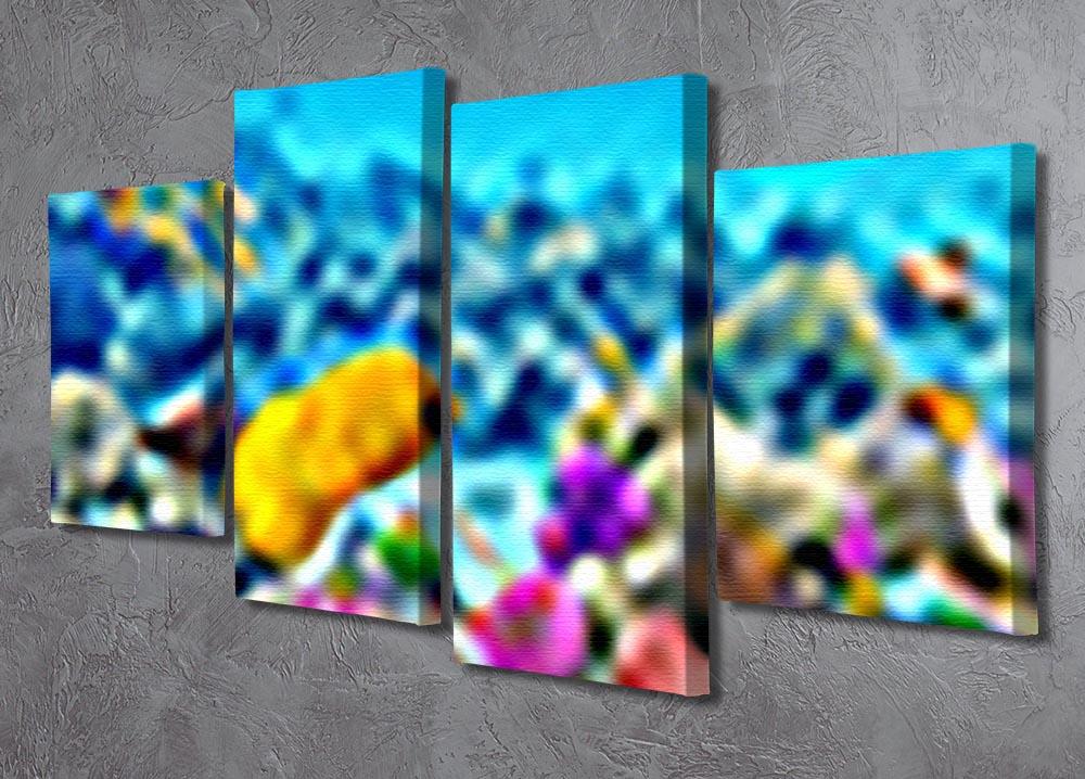 Corals and tropical fish 4 Split Panel Canvas  - Canvas Art Rocks - 2