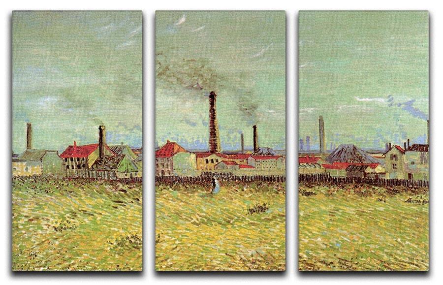 Corner of Voyer d Argenson Park at Asnieres 2 by Van Gogh 3 Split Panel Canvas Print - Canvas Art Rocks - 4