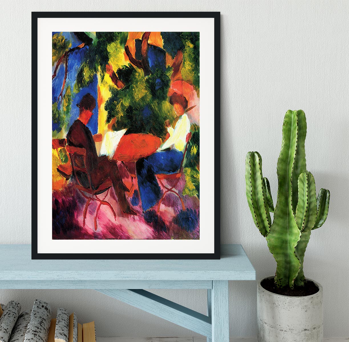 Couple at the garden table by Macke Framed Print - Canvas Art Rocks - 1