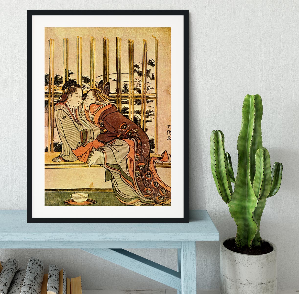 Couples by Hokusai Framed Print - Canvas Art Rocks - 1