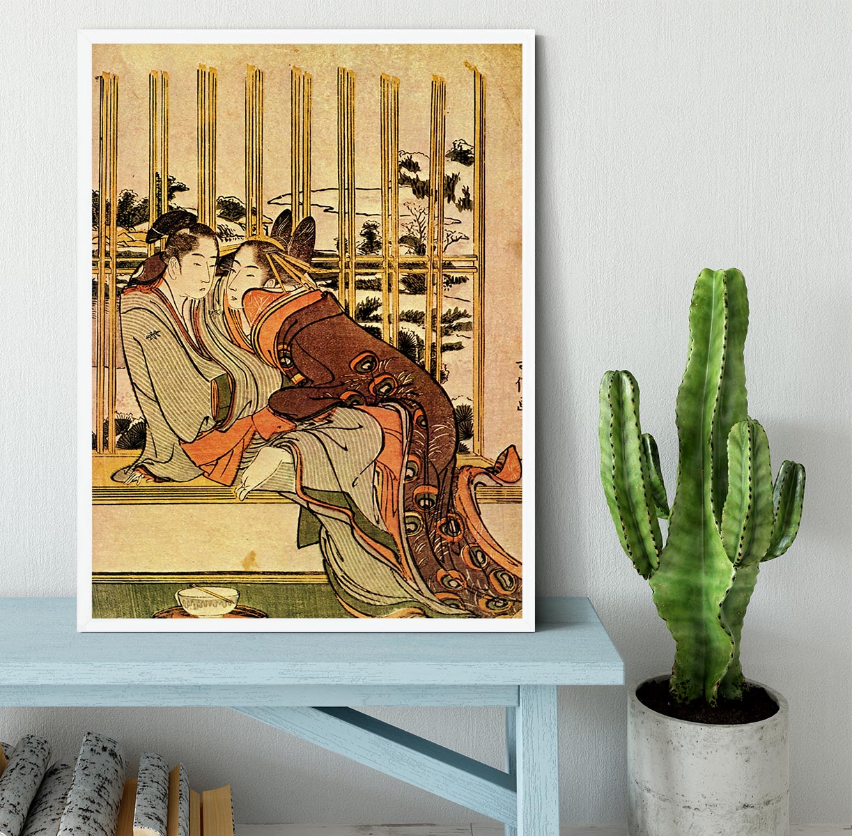 Couples by Hokusai Framed Print - Canvas Art Rocks -6