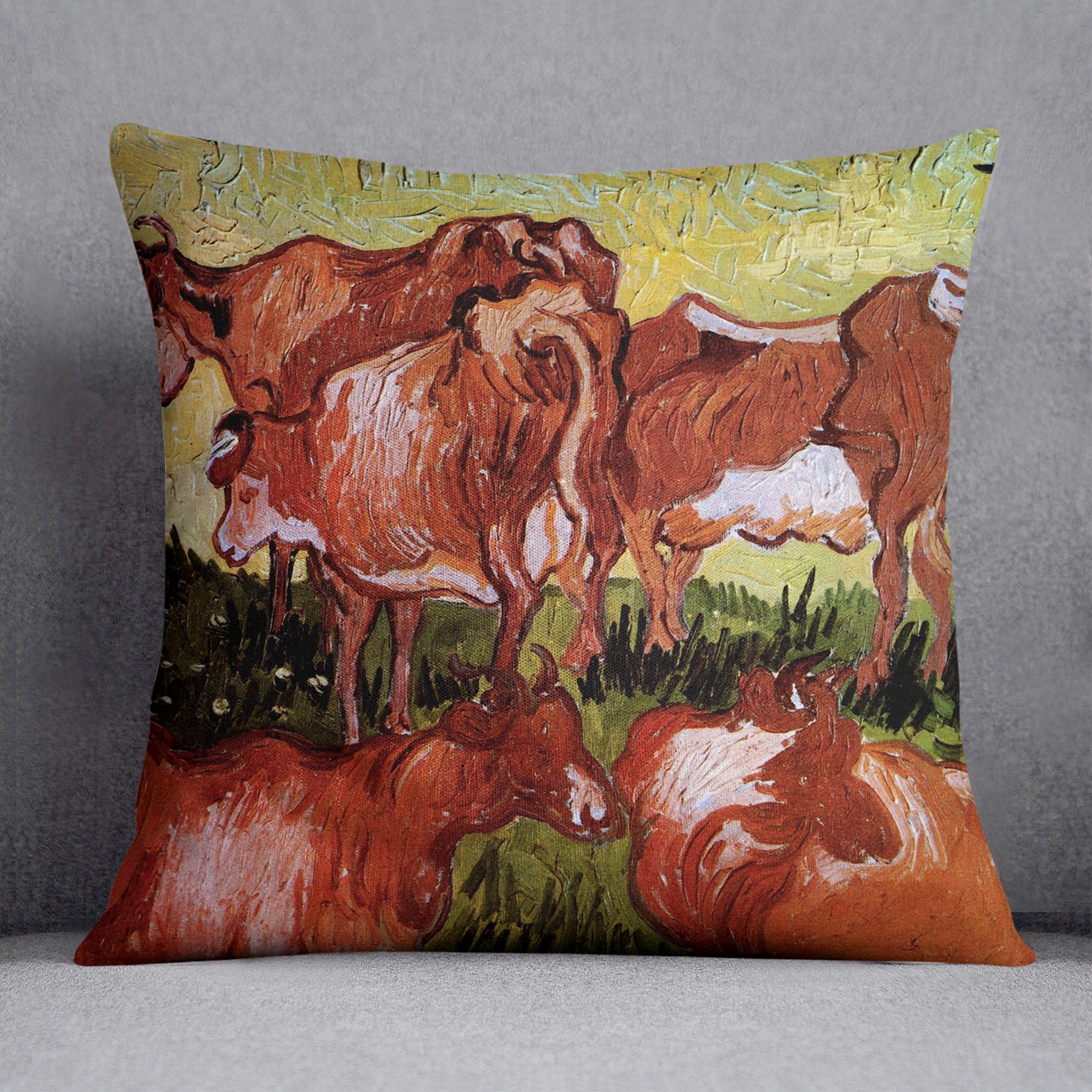 Cows after Jordaens by Van Gogh Cushion