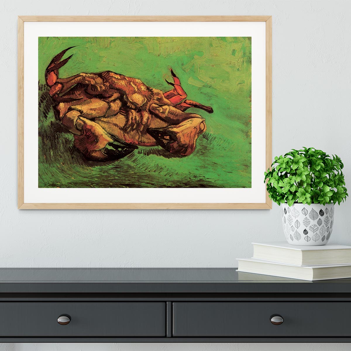 Crab on Its Back by Van Gogh Framed Print - Canvas Art Rocks - 3