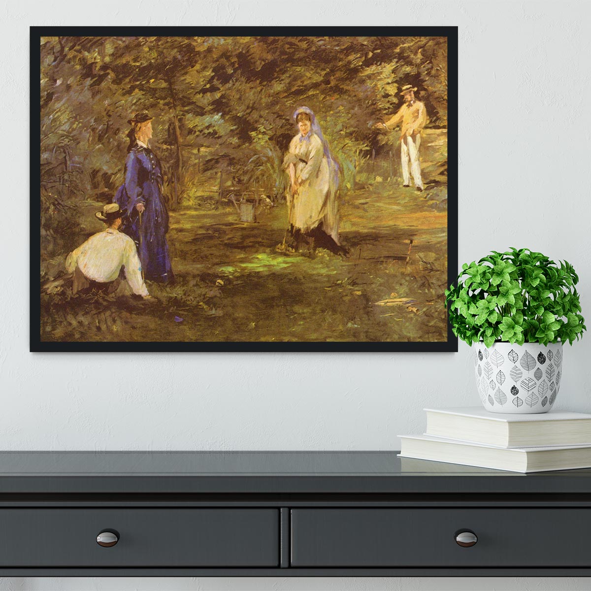 Croquet Party by Manet Framed Print - Canvas Art Rocks - 2