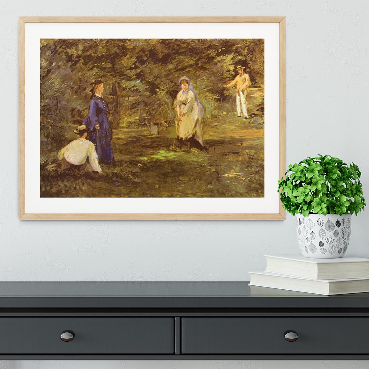 Croquet Party by Manet Framed Print - Canvas Art Rocks - 3