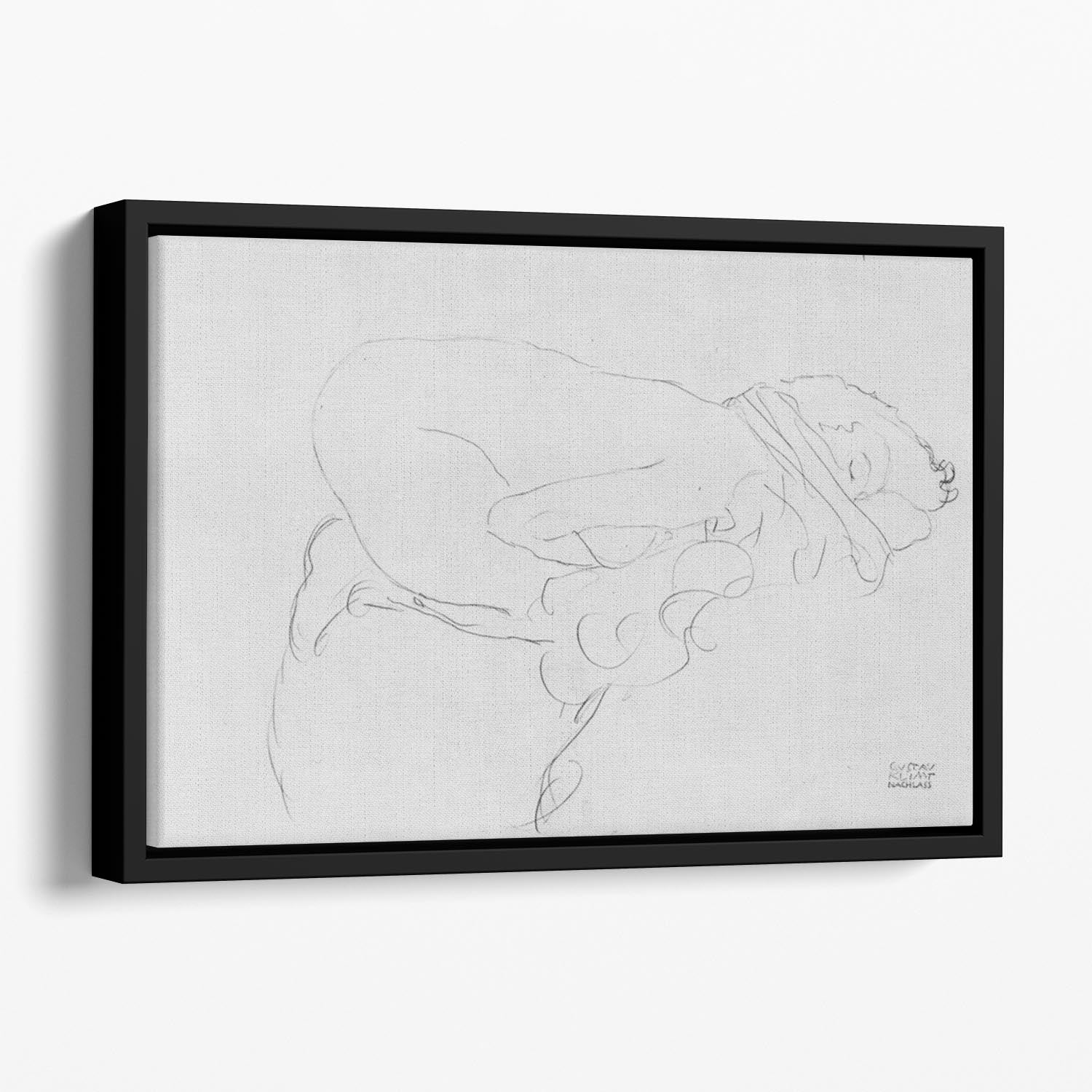 Crouching to right by Klimt Floating Framed Canvas