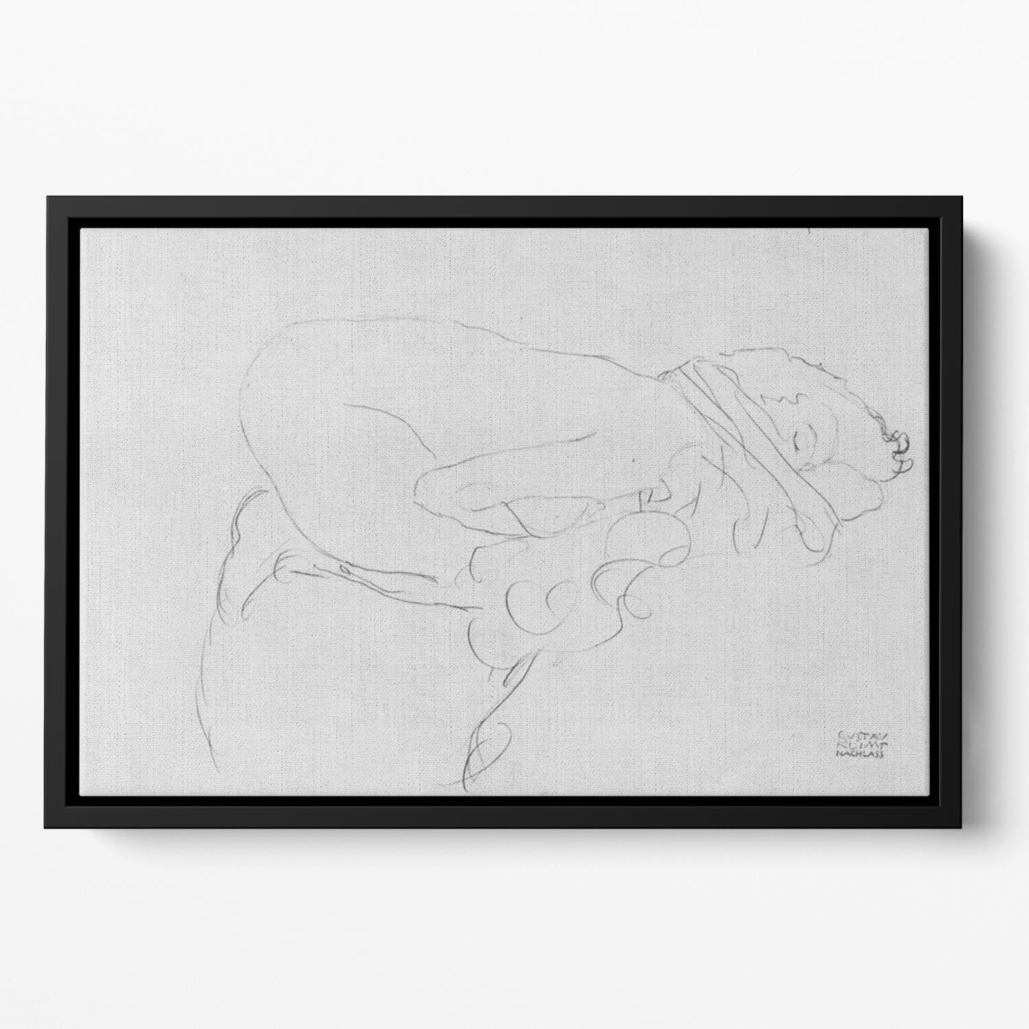 Crouching to right by Klimt Floating Framed Canvas