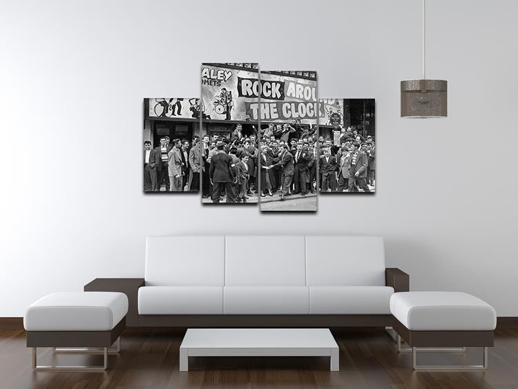 Crowd waiting to see Rock Around The Clock 4 Split Panel Canvas - Canvas Art Rocks - 3