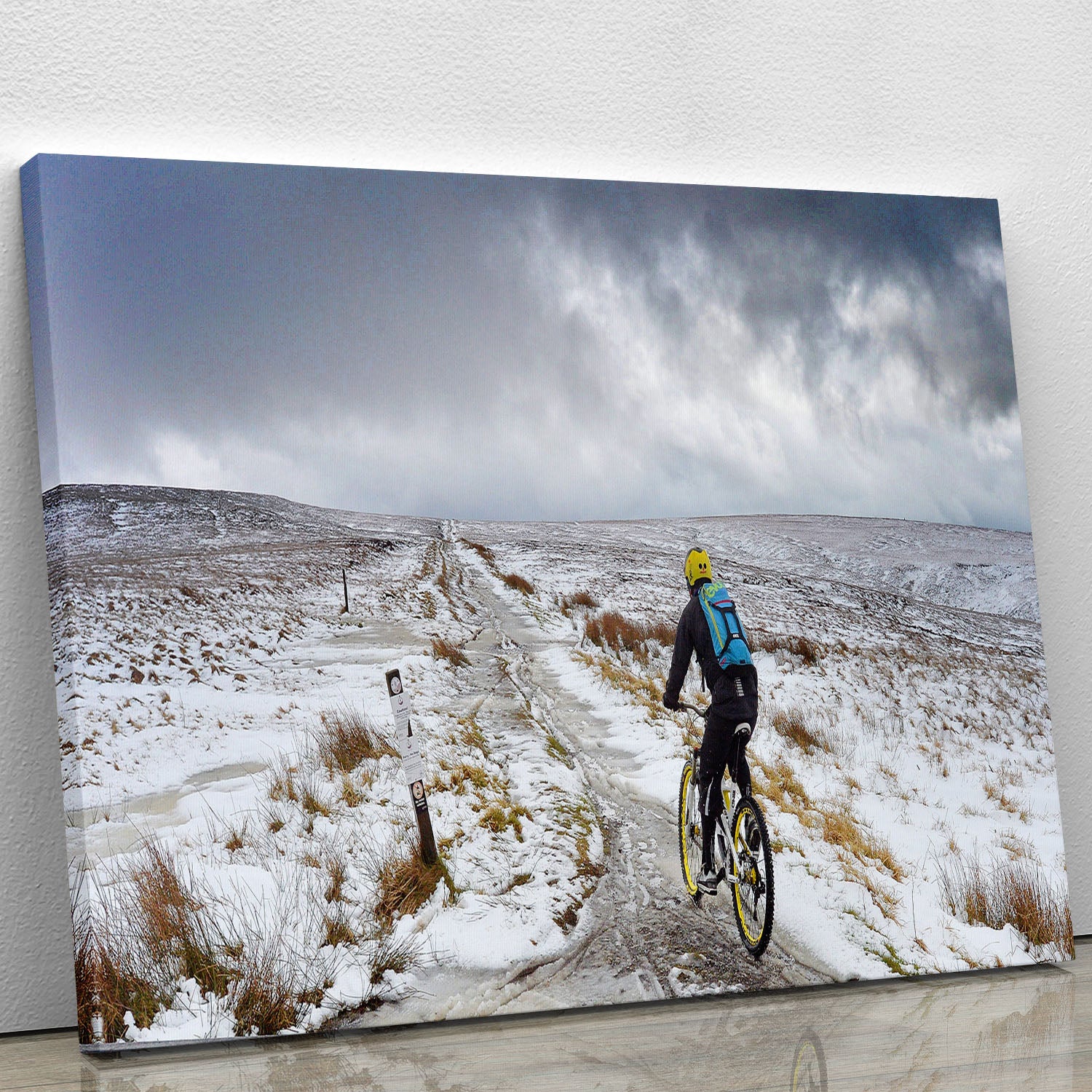 Cycling in the snow Canvas Print or Poster - Canvas Art Rocks - 1