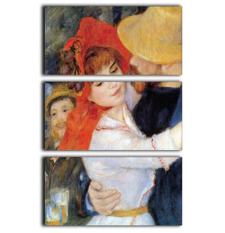 Dance in Bougival Detail by Renoir 3 Split Panel Canvas Print - Canvas Art Rocks - 1