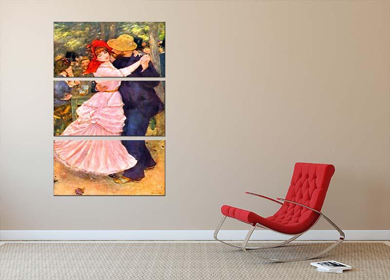 Dance in Bougival by Renoir 3 Split Panel Canvas Print - Canvas Art Rocks - 2