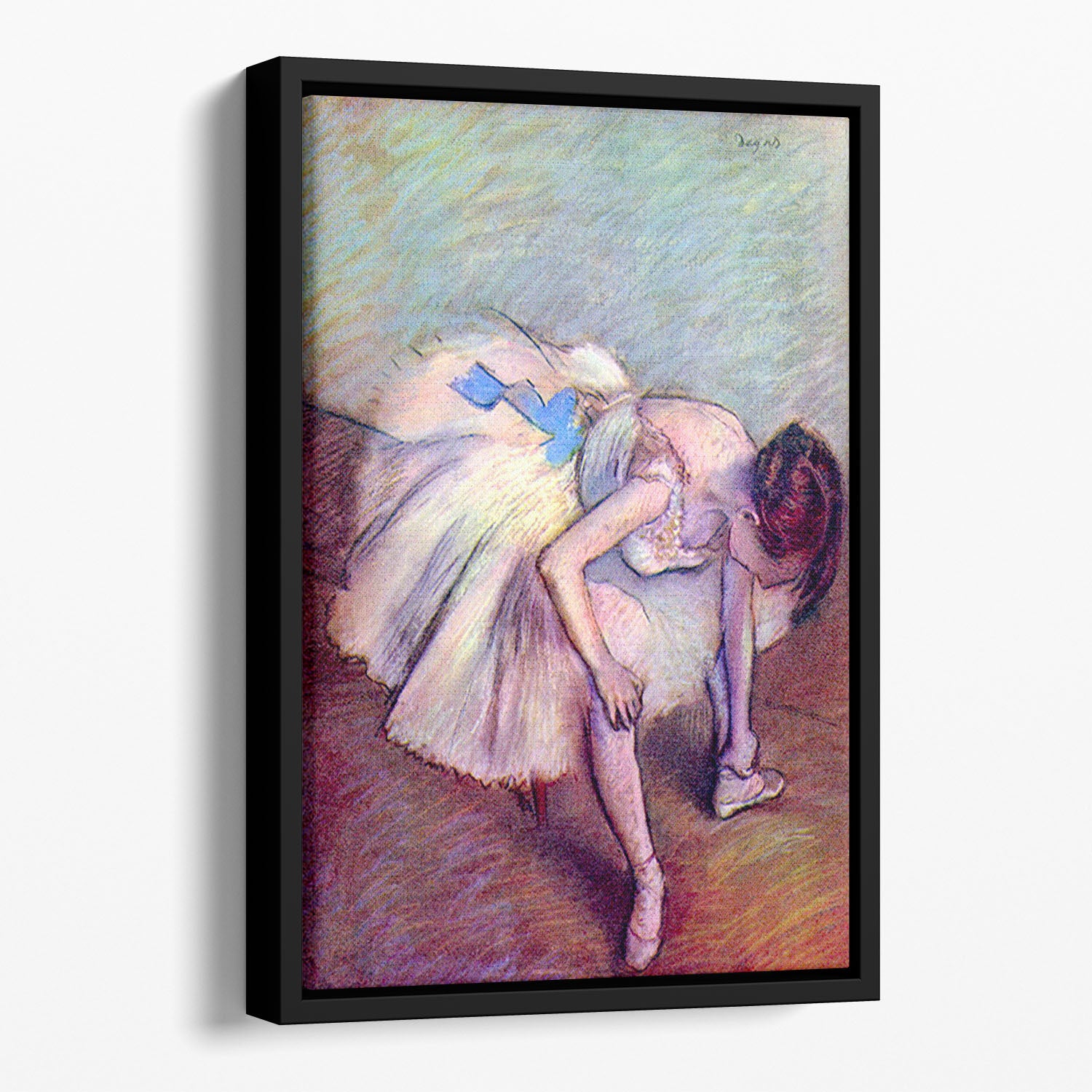 Dancer bent over by Degas Floating Framed Canvas