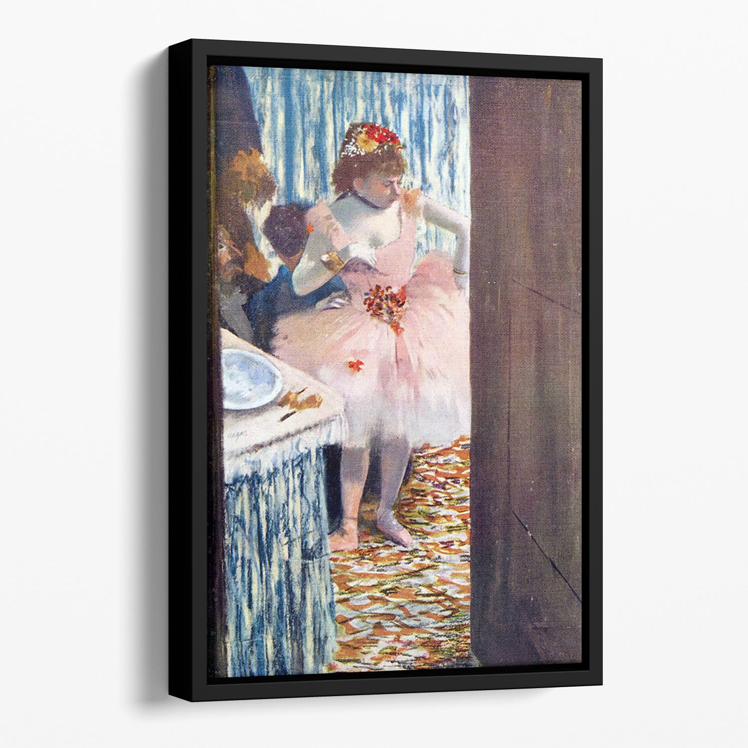 Dancer in the Loge by Degas Floating Framed Canvas