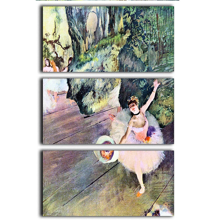 Dancer with a bouquet of flowers The Star of the ballet by Degas 3 Split Panel Canvas Print - Canvas Art Rocks - 1