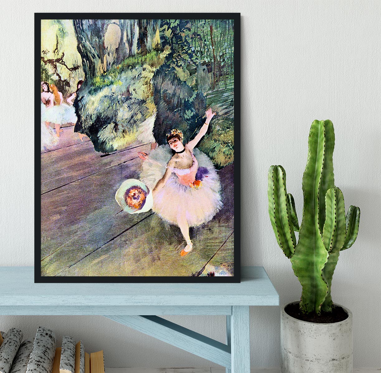 Dancer with a bouquet of flowers The Star of the ballet by Degas Framed Print - Canvas Art Rocks - 2