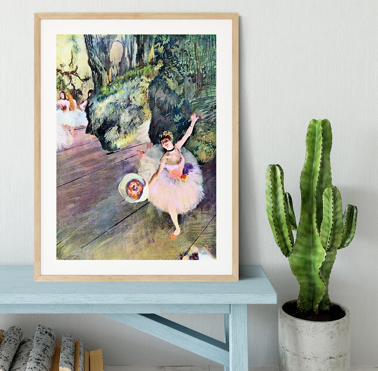 Dancer with a bouquet of flowers The Star of the ballet by Degas Framed Print - Canvas Art Rocks - 3