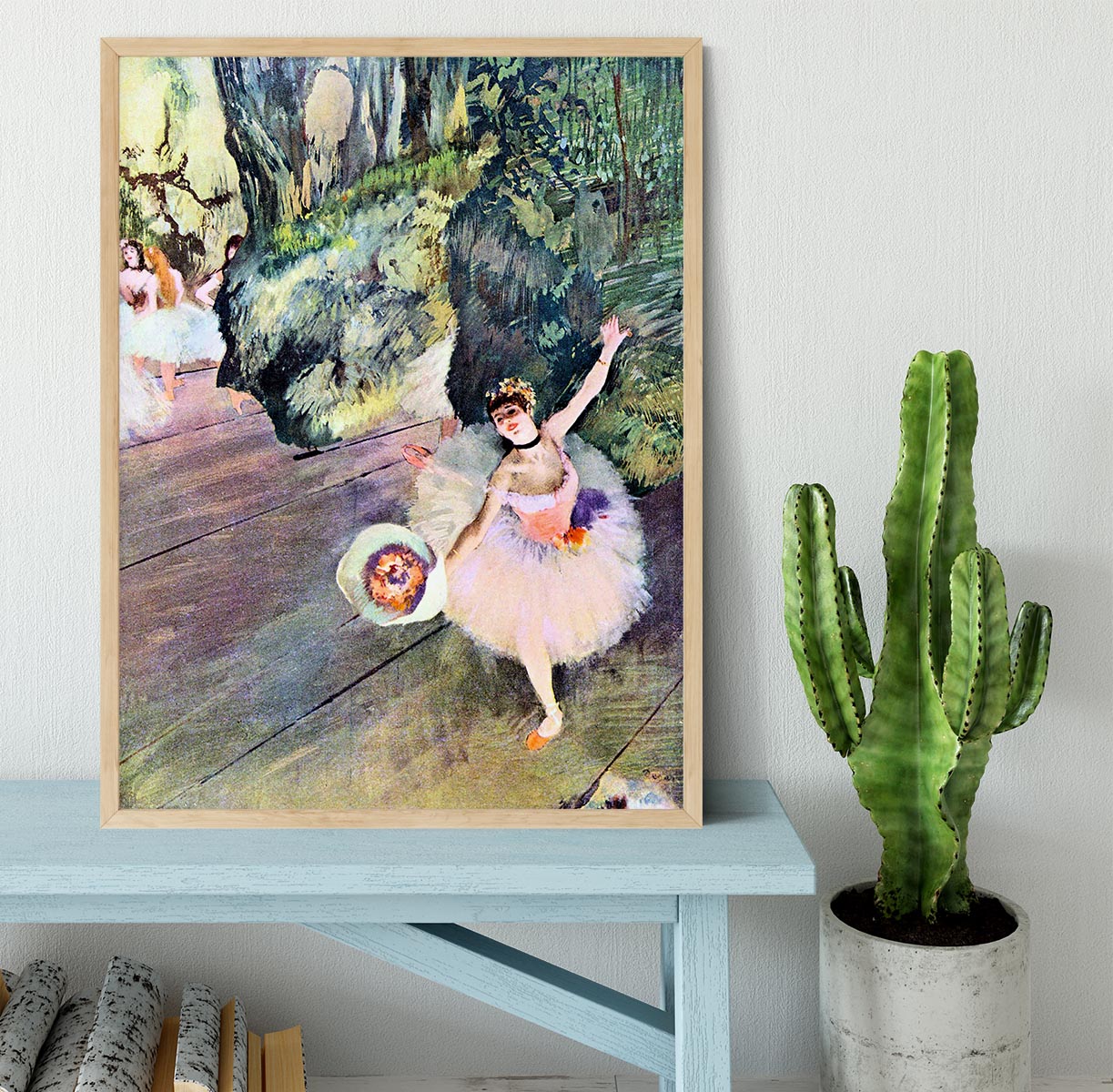 Dancer with a bouquet of flowers The Star of the ballet by Degas Framed Print - Canvas Art Rocks - 4