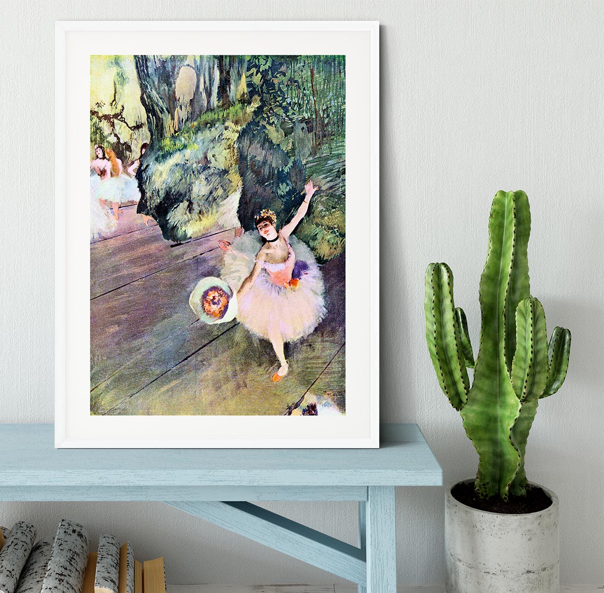 Dancer with a bouquet of flowers The Star of the ballet by Degas Framed Print - Canvas Art Rocks - 5