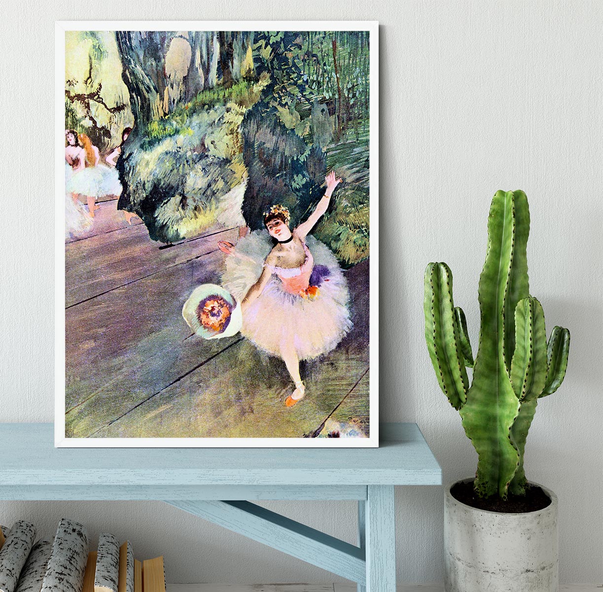 Dancer with a bouquet of flowers The Star of the ballet by Degas Framed Print - Canvas Art Rocks -6