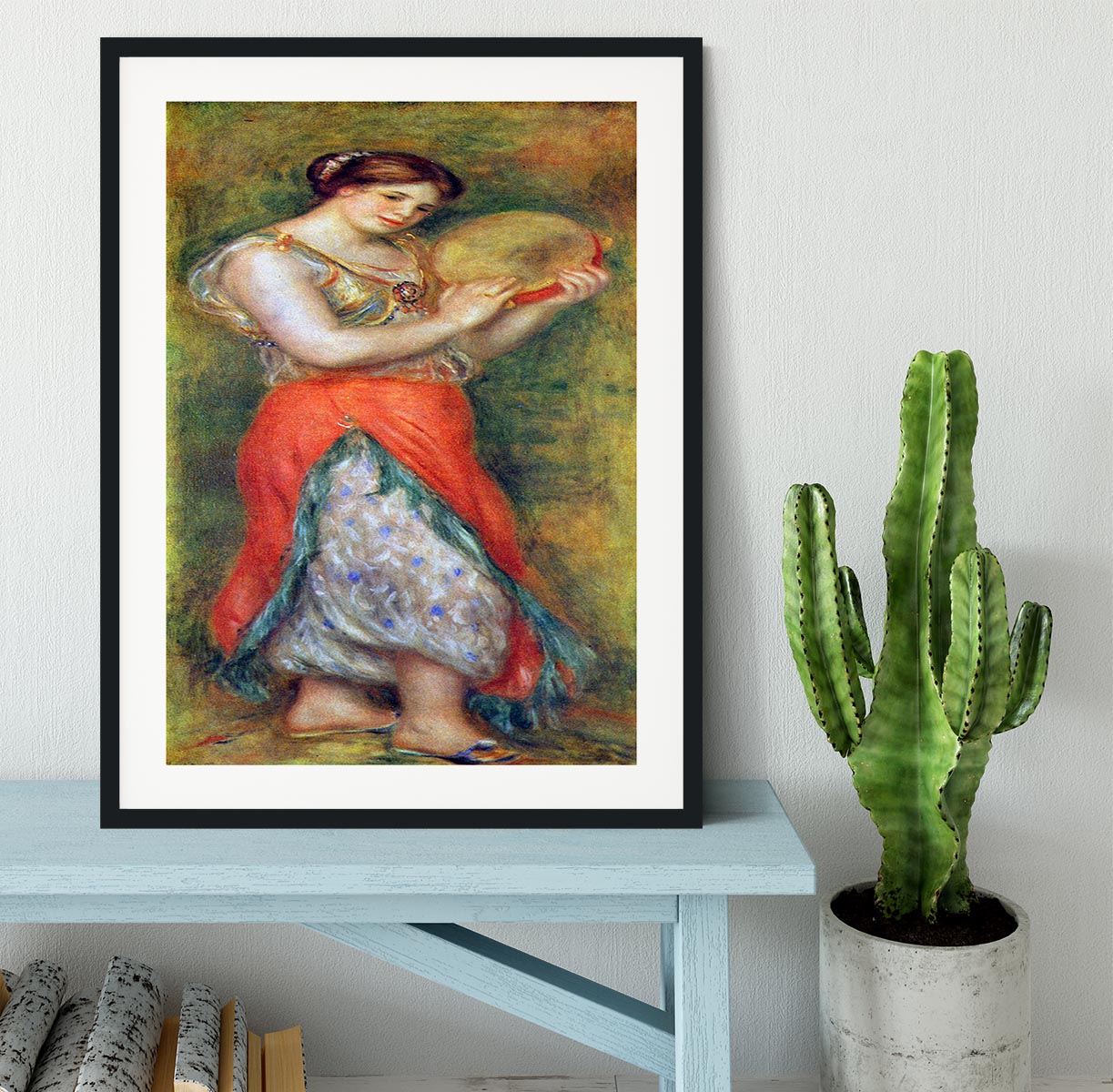 Dancer with tamborine by Renoir Framed Print - Canvas Art Rocks - 1