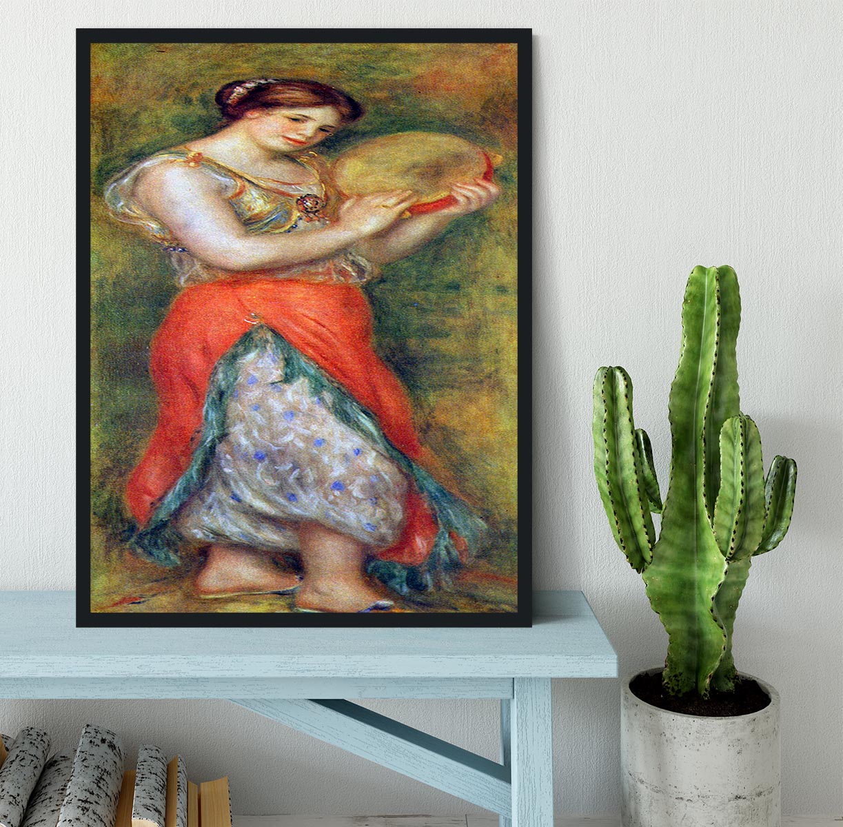 Dancer with tamborine by Renoir Framed Print - Canvas Art Rocks - 2