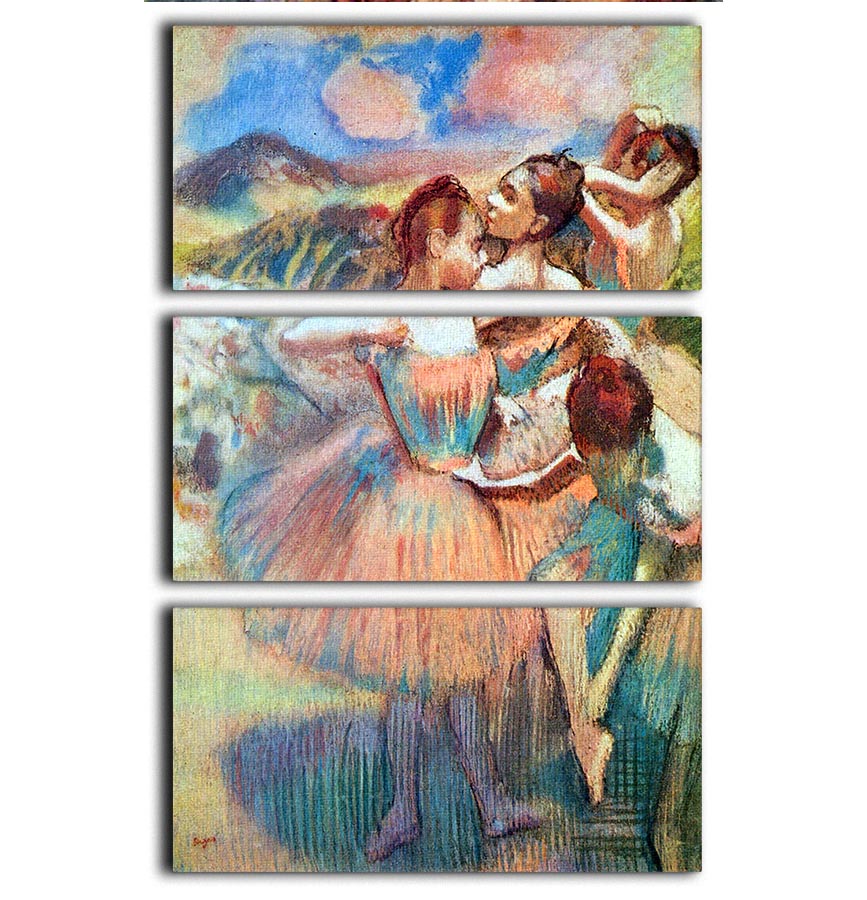 Dancers in the landscape by Degas 3 Split Panel Canvas Print - Canvas Art Rocks - 1
