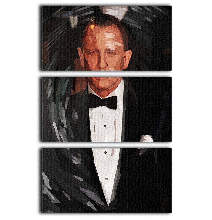 Daniel Craig James Bond Pop Art 3 Split Panel Canvas Print - Canvas Art Rocks - 1
