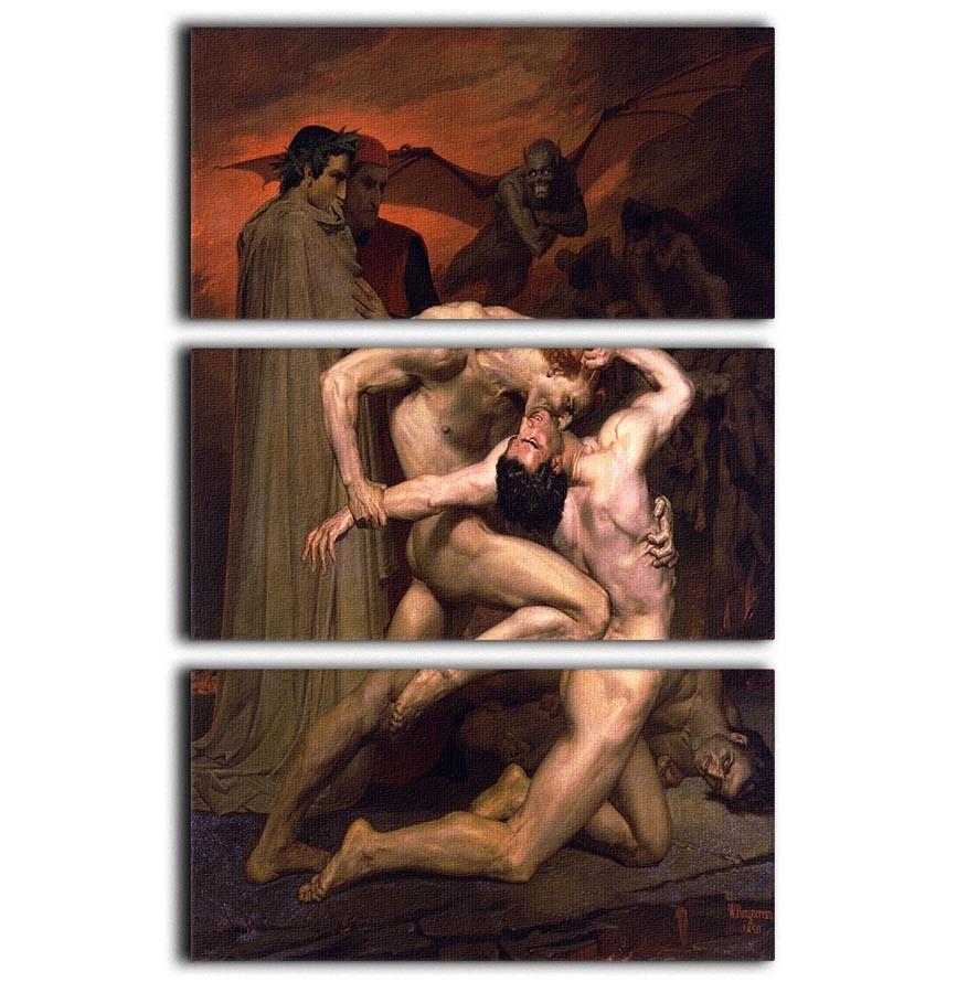 Dante And Virgil In Hell By Bouguereau 3 Split Panel Canvas Print - Canvas Art Rocks - 1