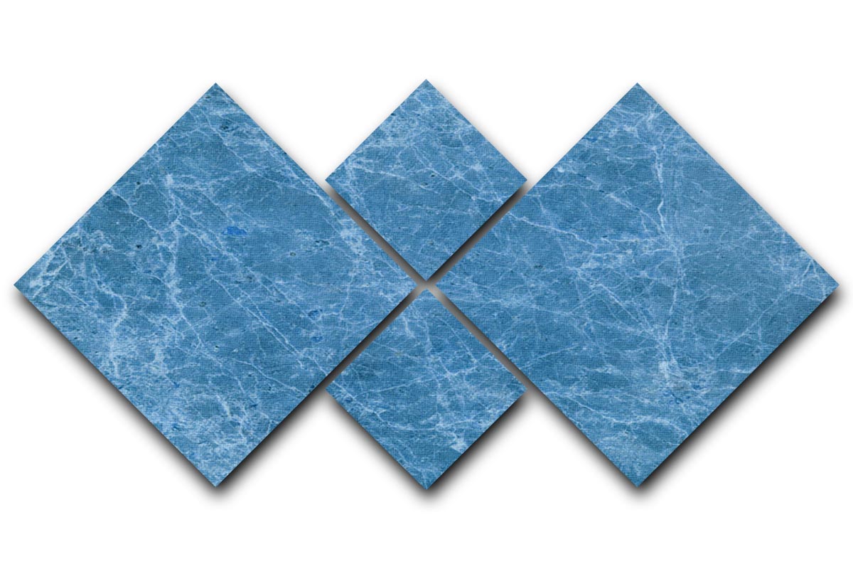 Dark Blue Marble 4 Square Multi Panel Canvas - Canvas Art Rocks - 1