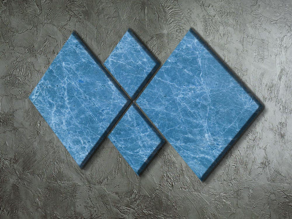 Dark Blue Marble 4 Square Multi Panel Canvas - Canvas Art Rocks - 2