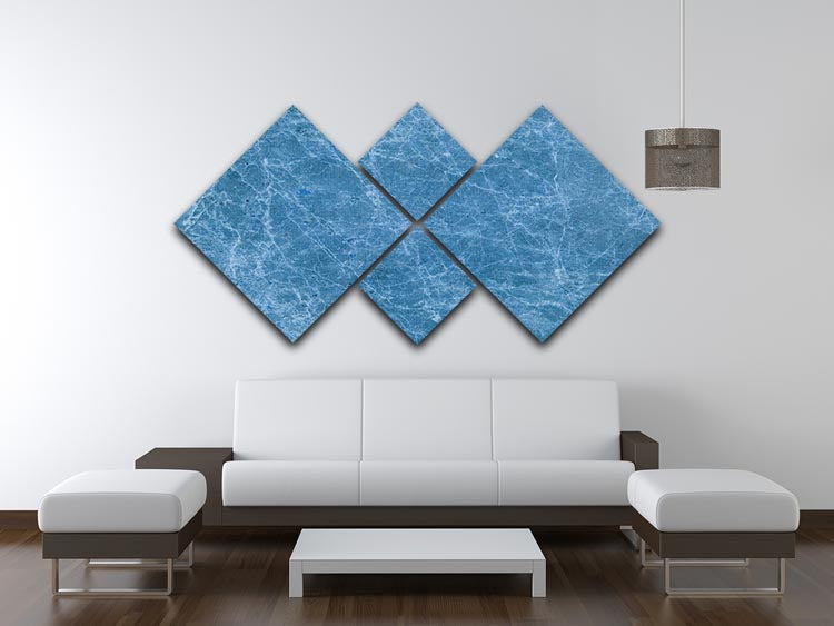 Dark Blue Marble 4 Square Multi Panel Canvas - Canvas Art Rocks - 3