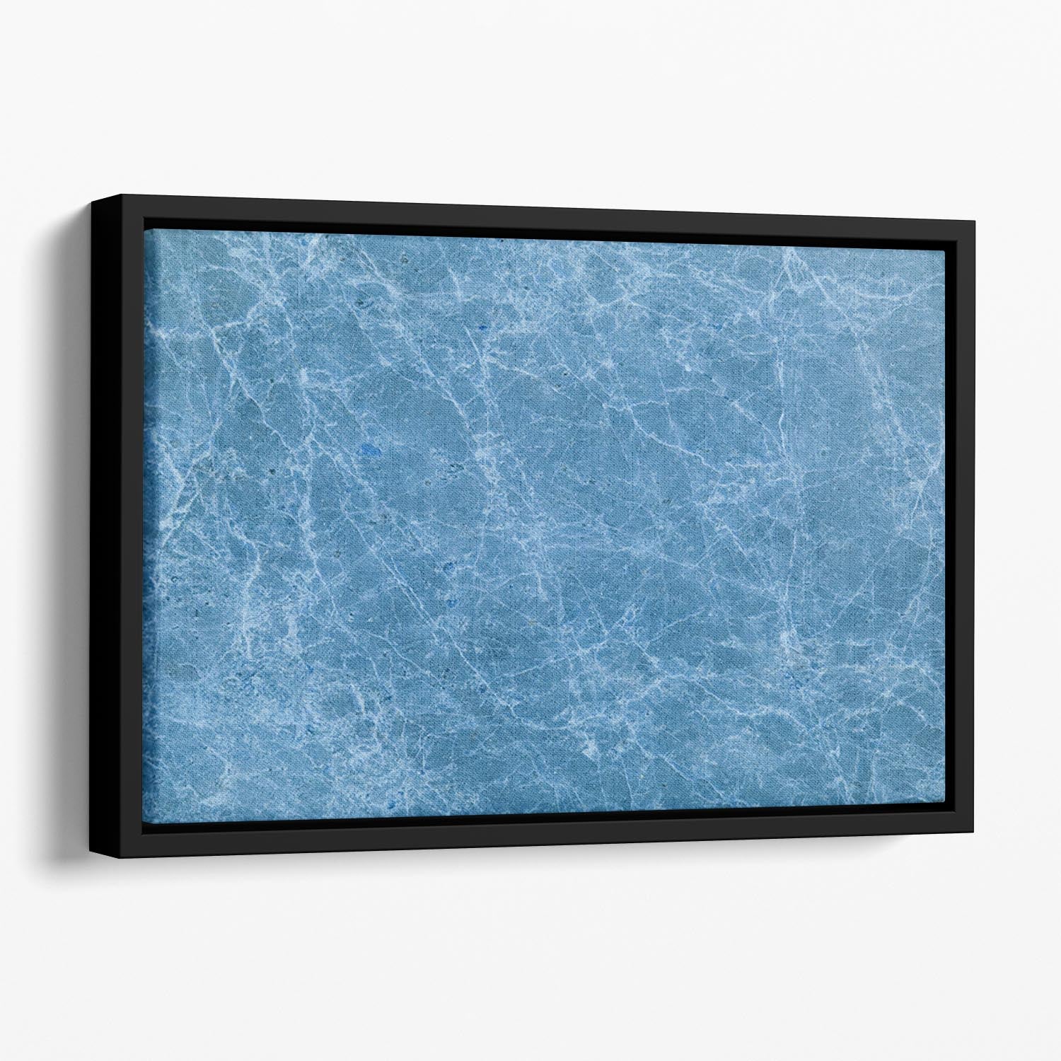 Dark Blue Marble Floating Framed Canvas - Canvas Art Rocks - 1