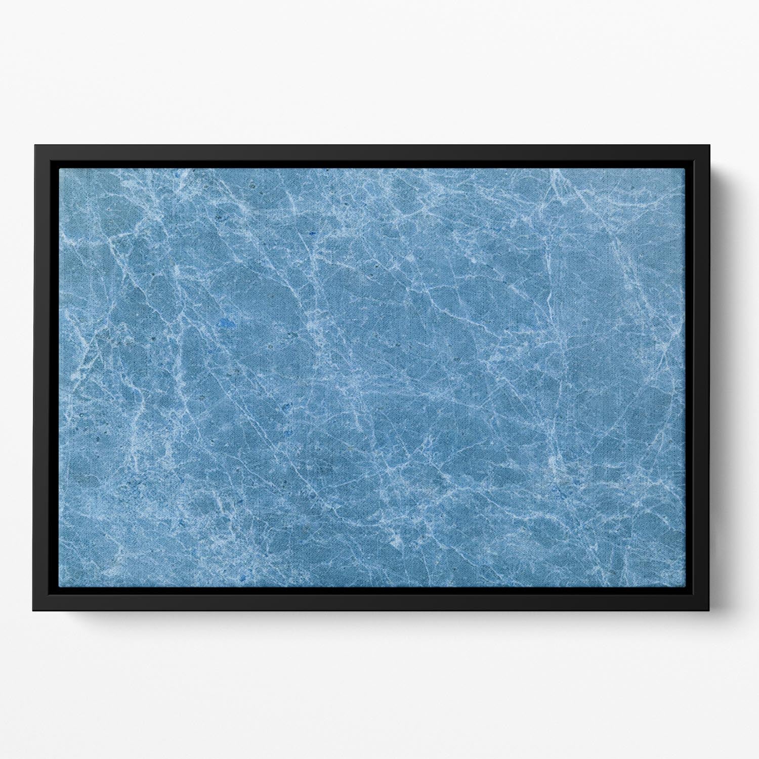 Dark Blue Marble Floating Framed Canvas - Canvas Art Rocks - 2