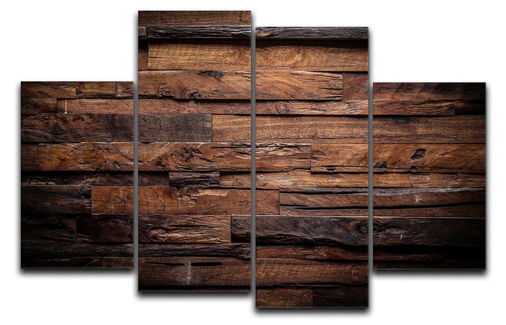 Dark wood texture 4 Split Panel Canvas - Canvas Art Rocks - 1