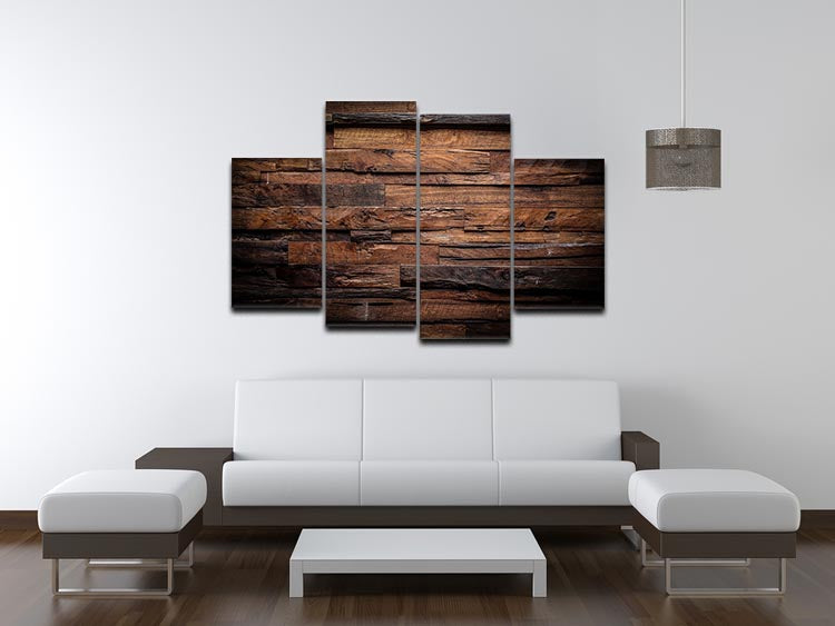 Dark wood texture 4 Split Panel Canvas - Canvas Art Rocks - 3