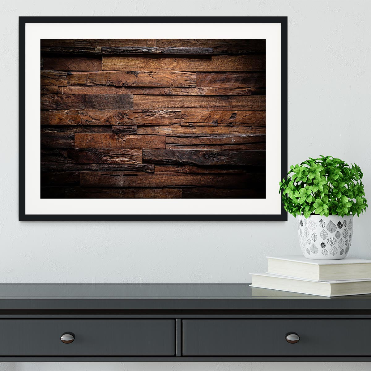 Dark wood texture Framed Print - Canvas Art Rocks - 1